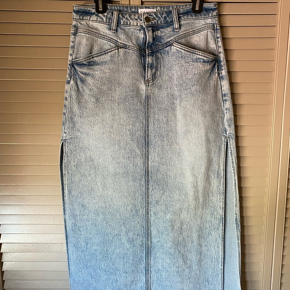 Cello Light Blue Denim Midi Skirt
